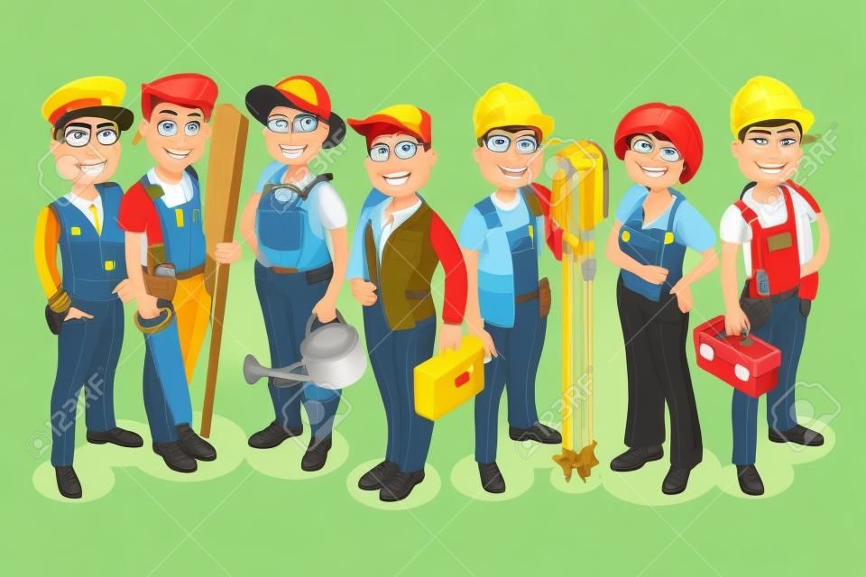 Different workmen and professional employers cartoon characters