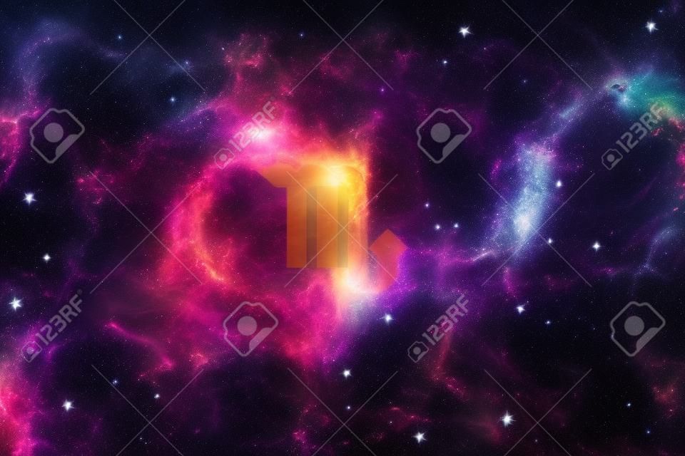 Scorpio Zodiac Sign on Galaxy Nebula Background