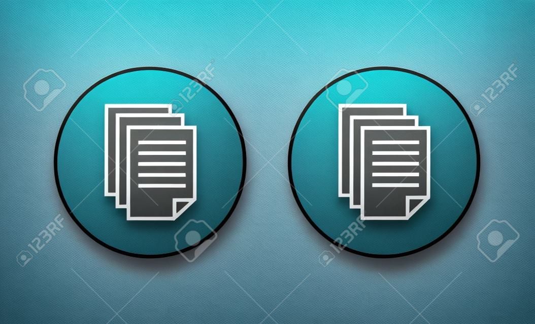 Conjunto de ícones de documentos. sinal e símbolo de papel. cone do arquivo