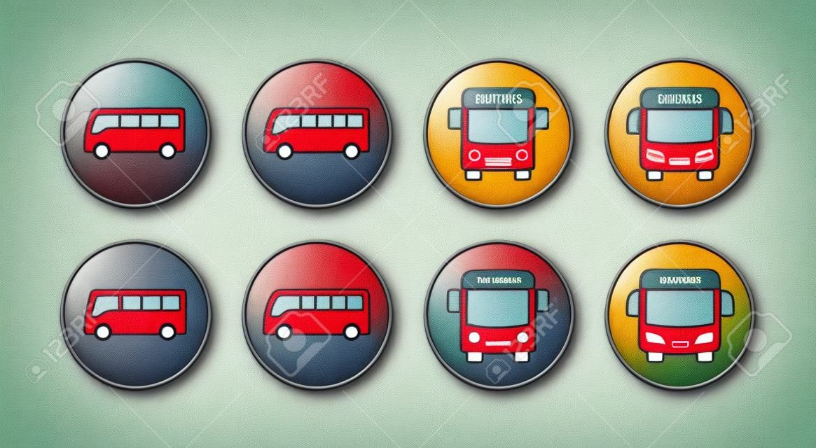 Icone di autobus impostate. segno e simbolo dell'autobus