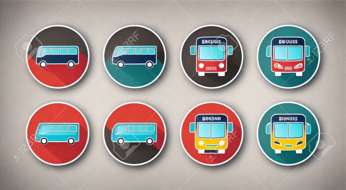 Icone di autobus impostate. segno e simbolo dell'autobus
