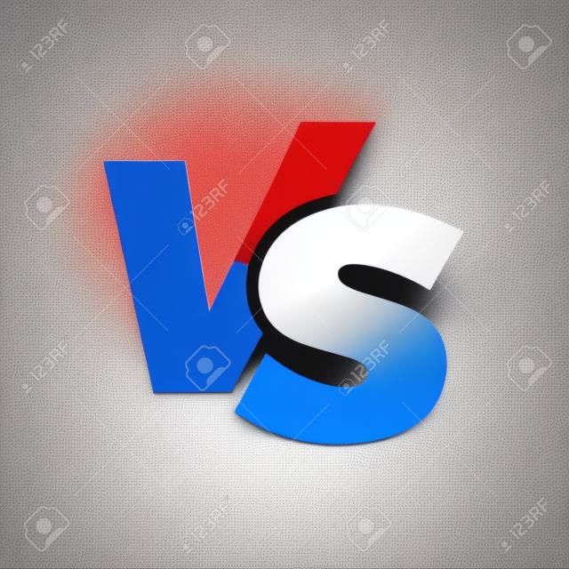 VS contro lettere icona di vettore isolata su priorità bassa bianca. VS contro il simbolo per il confronto o il concetto di design dell'opposizione