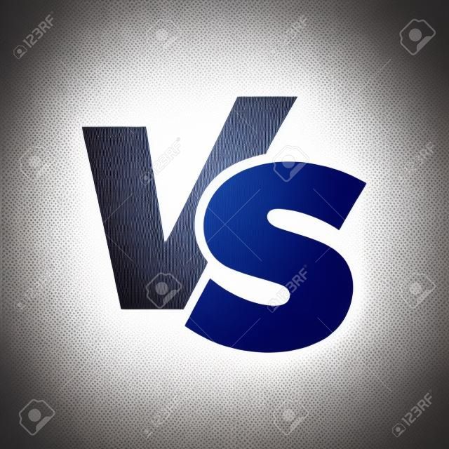 VS contro lettere icona di vettore isolata su priorità bassa bianca. VS contro il simbolo per il confronto o il concetto di design dell'opposizione