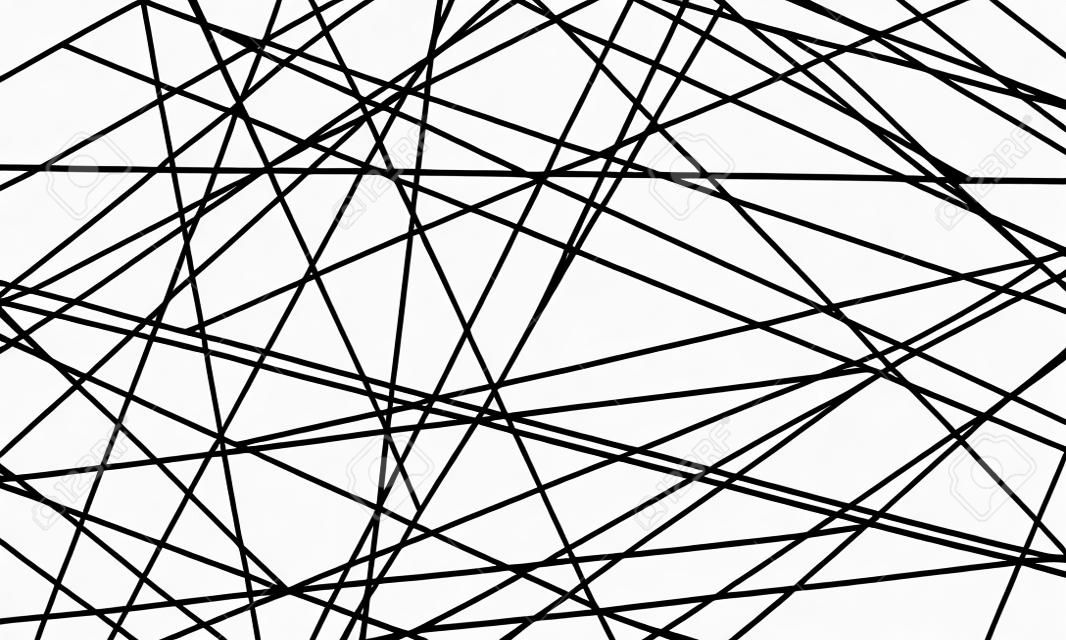 혼란 추상 라인 추상 기하학적 패턴 배경. 현대 현대 미술 배경 흰색 디자인 서식 파일에 대 한 벡터 검은 대각선 교차 라인