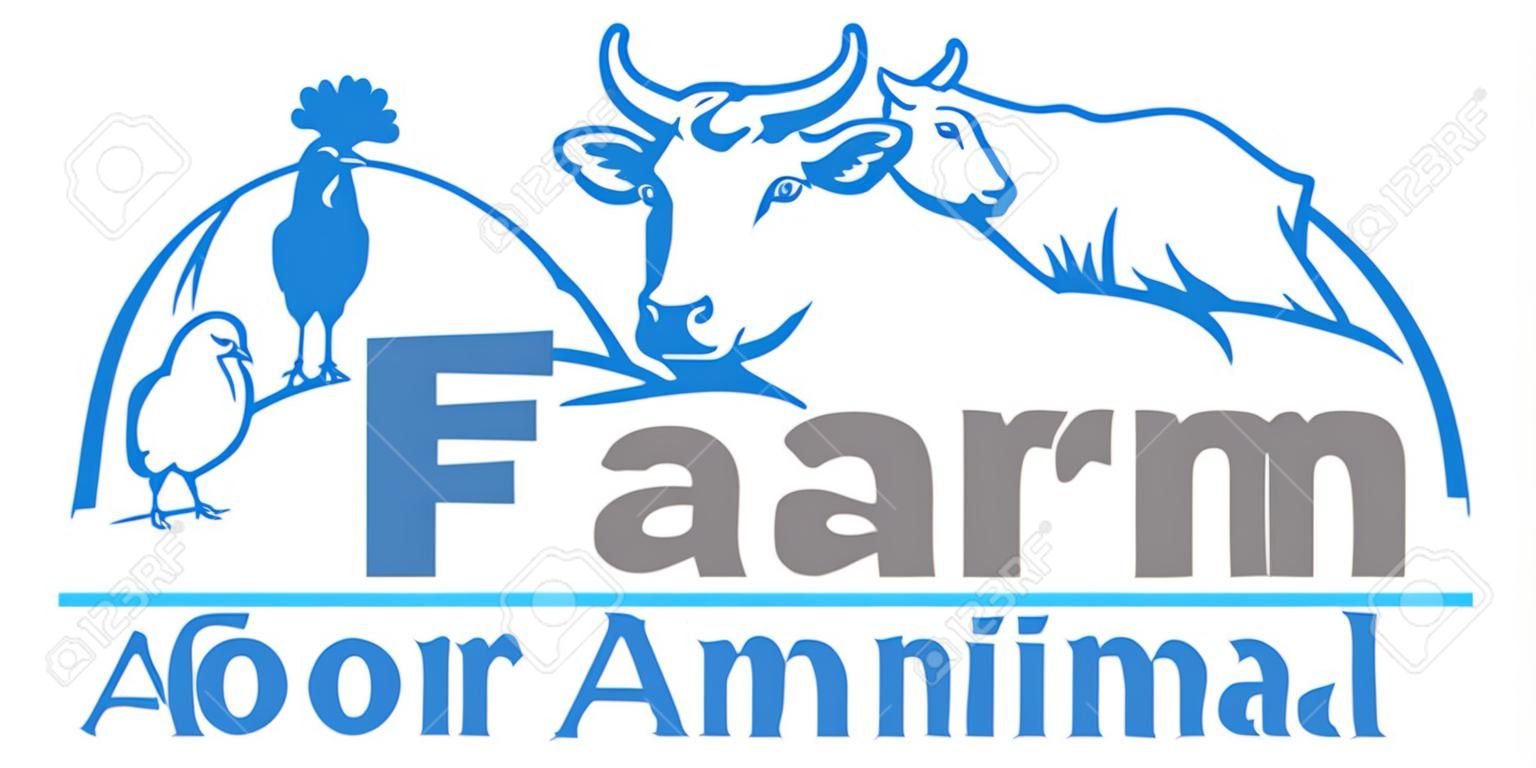 Een boerderij dier logo. geïsoleerd op platte achtergrond