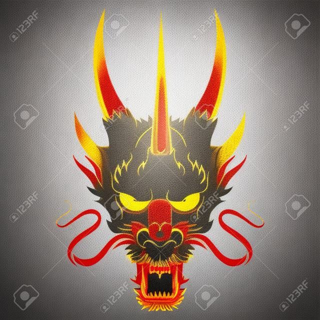 Dragão chinês tradicional. Logotipo do dragão chinês