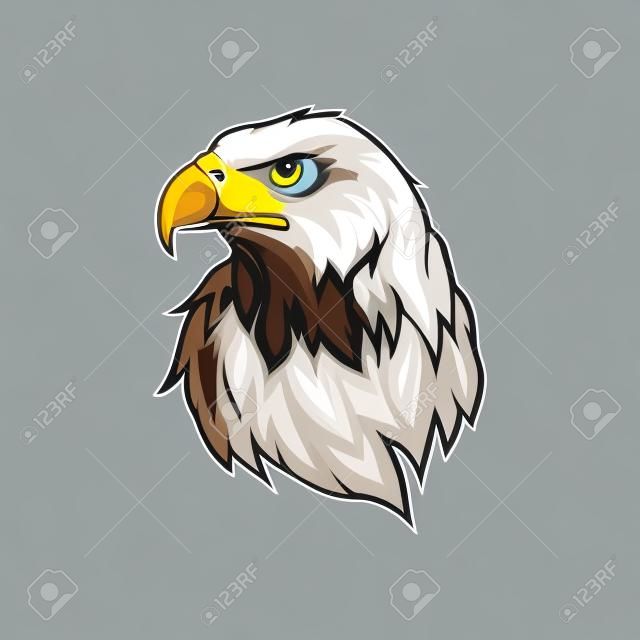 Bald eagle icon. Wild birds drawing. Head of an eagle. Vector graphics to design.