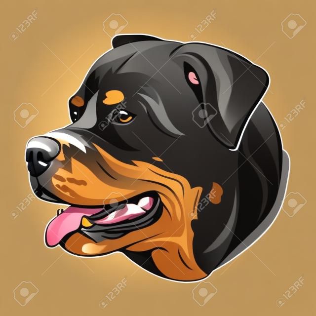 ロットワイラー。ブッチャーズドッグ。親友。チャンピオン犬。ロットワイラーのロゴ。設計するベクトルグラフィックス