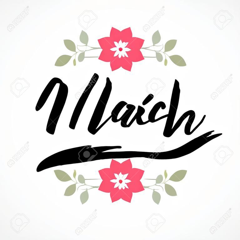 Hello March vector. Welcome march vector. March background vector.