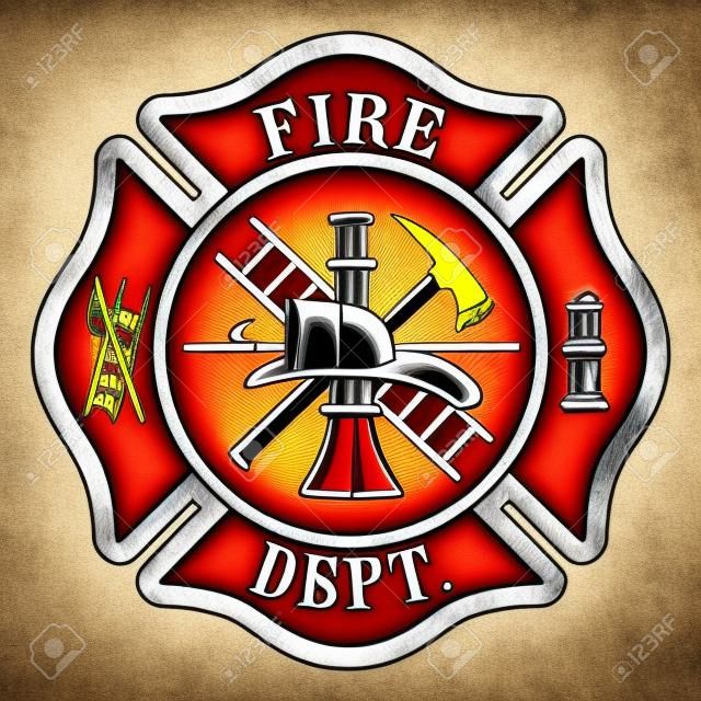Brandweer of brandweerlieden Maltese kruissymbool illustratie