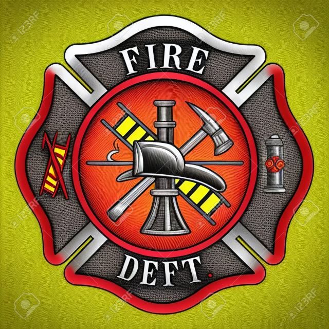 Fire department or firefighters Maltese cross symbol illustration 