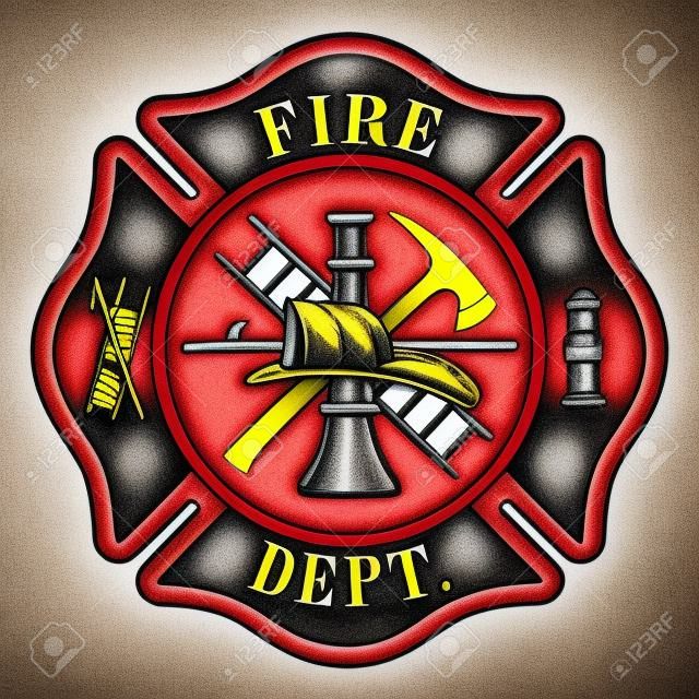 Fire department or firefighters Maltese cross symbol illustration 