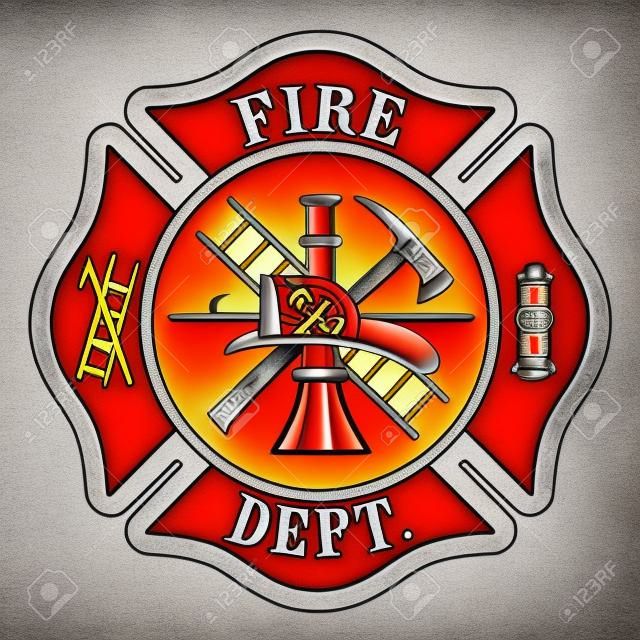 Пожарная охрана или пожарные Мальтийский символ иллюстрации крест