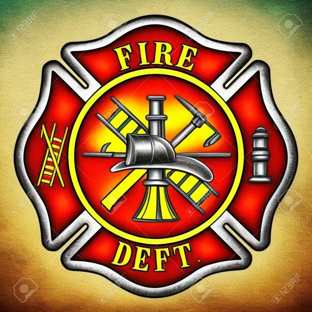 Brandweer of brandweerlieden Maltese kruissymbool illustratie