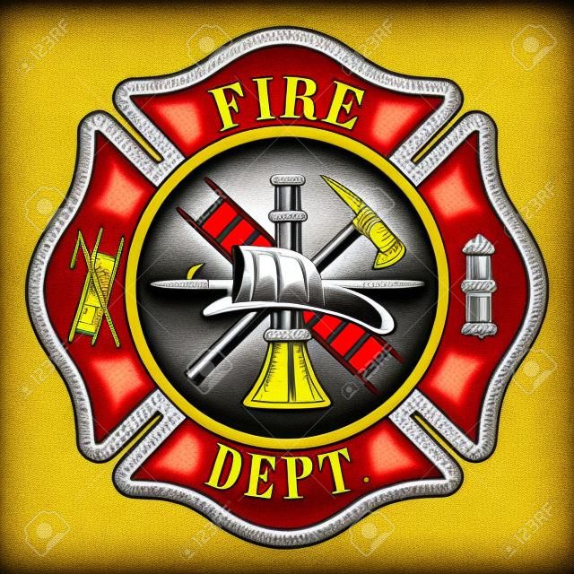Feuerwehr oder Feuerwehrleute Malteserkreuz Symbol Abbildung