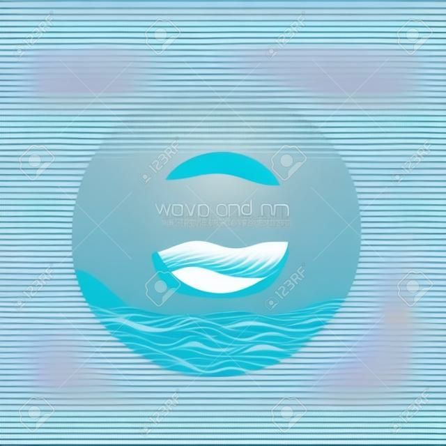 Vettore del modello di logo dell'illustrazione dell'onda d'acqua