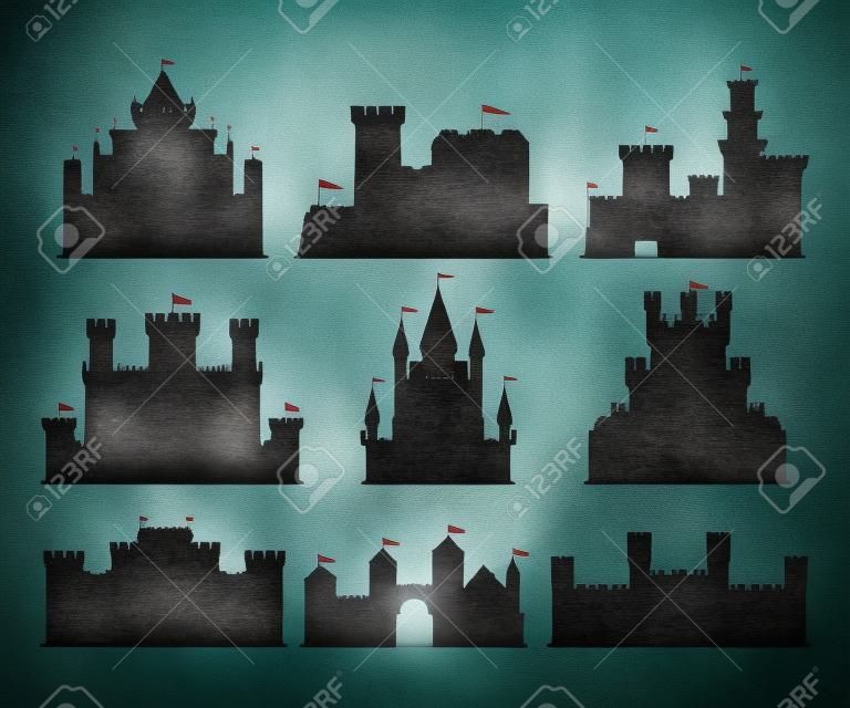 Set di sagome di castelli.