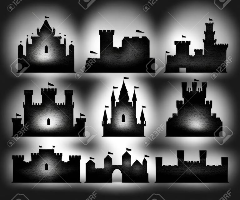 Set di sagome di castelli.