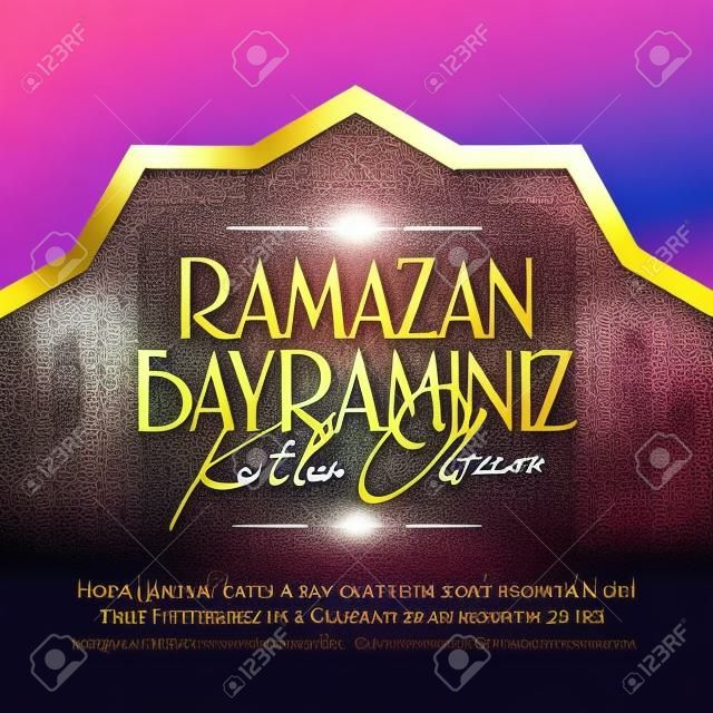 Eid al-Fitr Mubarak Islamic Feast Greetings. Holy month of muslim community Ramadan. Billboard, Poster, Social Media, Greeting Card template.
