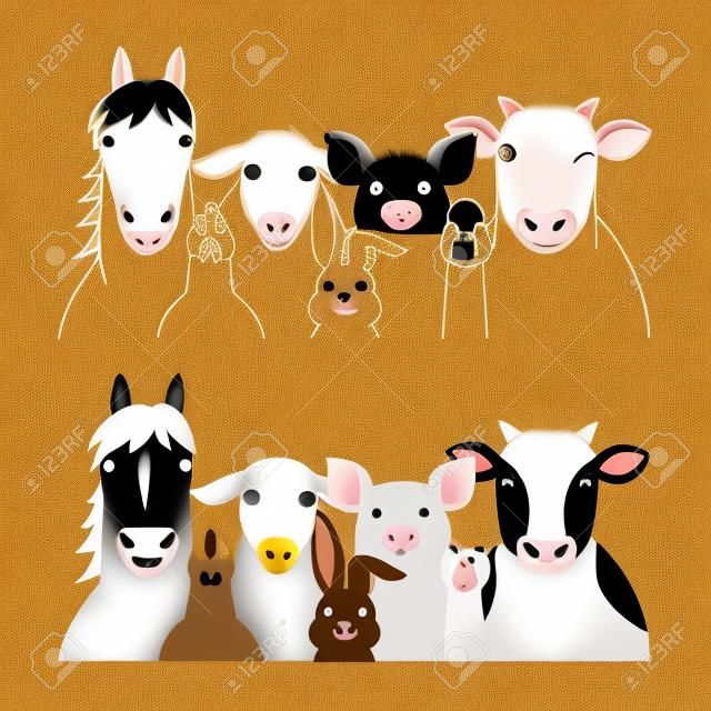 Farm animals group set