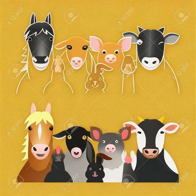 Farm animals group set