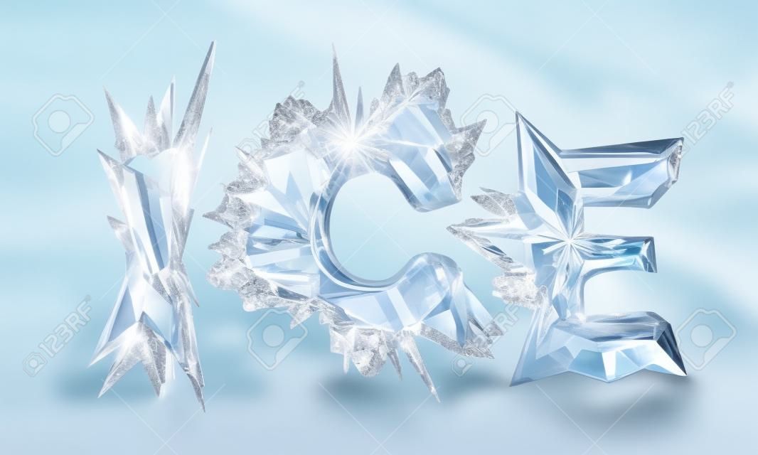 Litery kryształu lodu Word - Ice