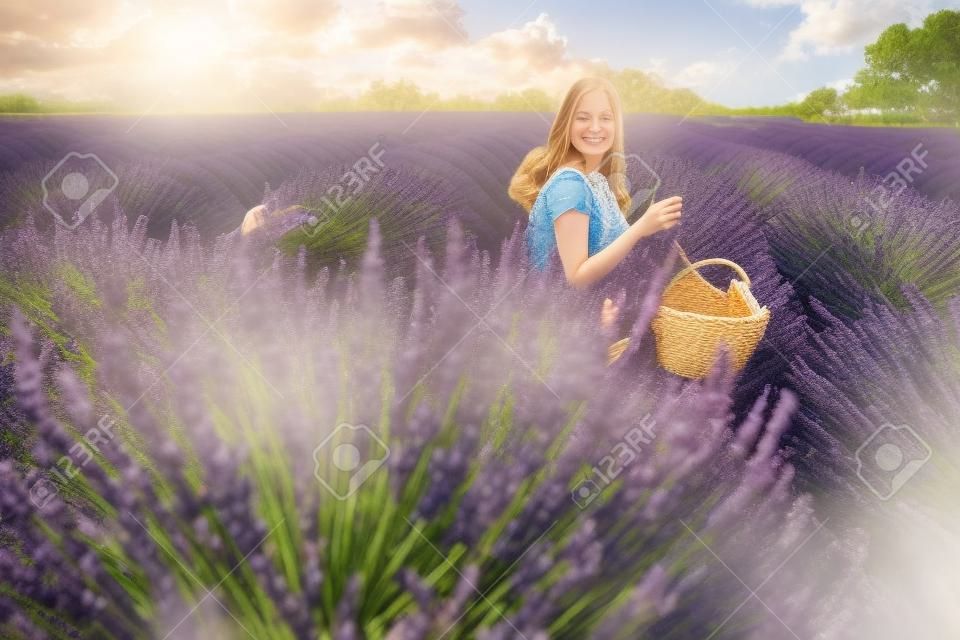 Provence - girl  at the lavender field