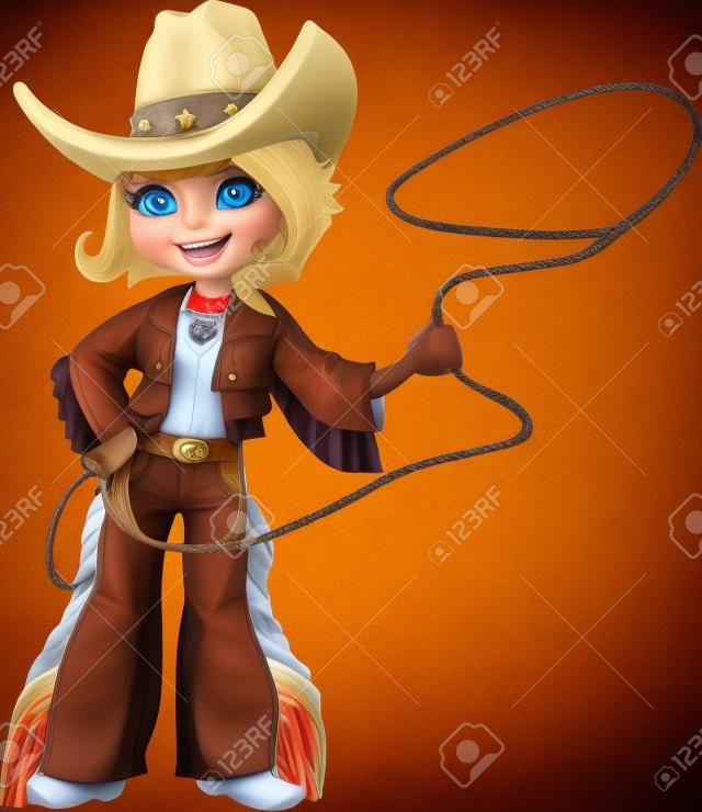 Blond cowgirl z Lasso