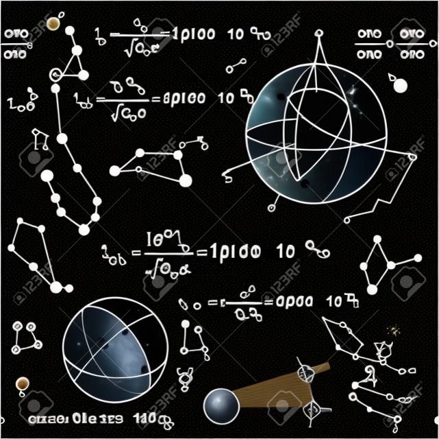 黑板上的天文学公式的无缝模式