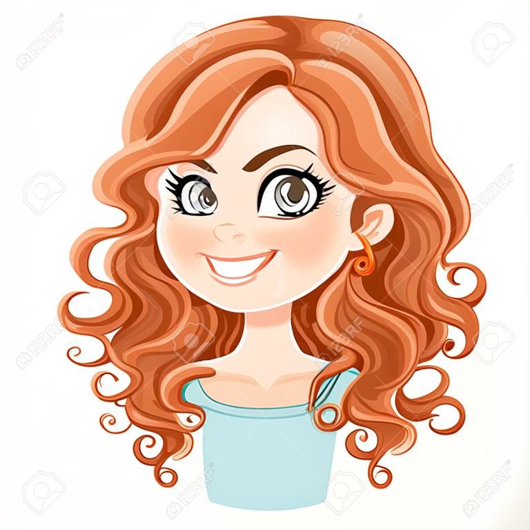 Красивая брюнетка девушка с великолепным коричневой портрет волос на белом фоне