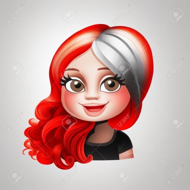 赤毛とブルネットの美しい少女が白い背景に分離された肩の肖像画をシフトします。