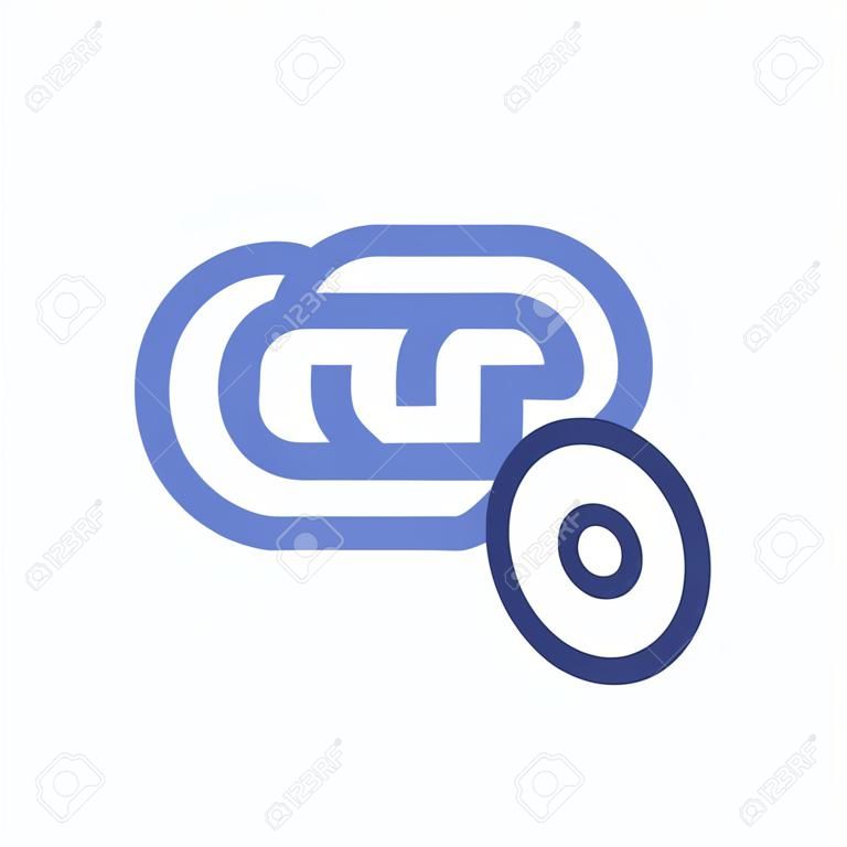 Link icon, Hyperlink chain, Internet connection, Communication network link, Internet URL or webpage url link icon with settings sign. Link icon and customize, setup, manage, process symbol. Vector