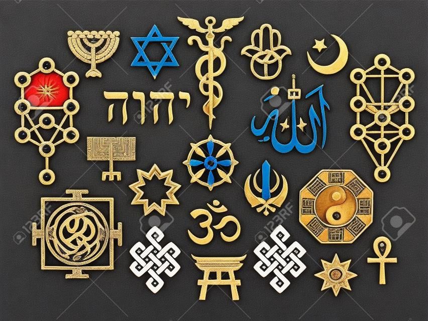 Mystique Symbols set VI. Oriental Sacral Religious Symbols