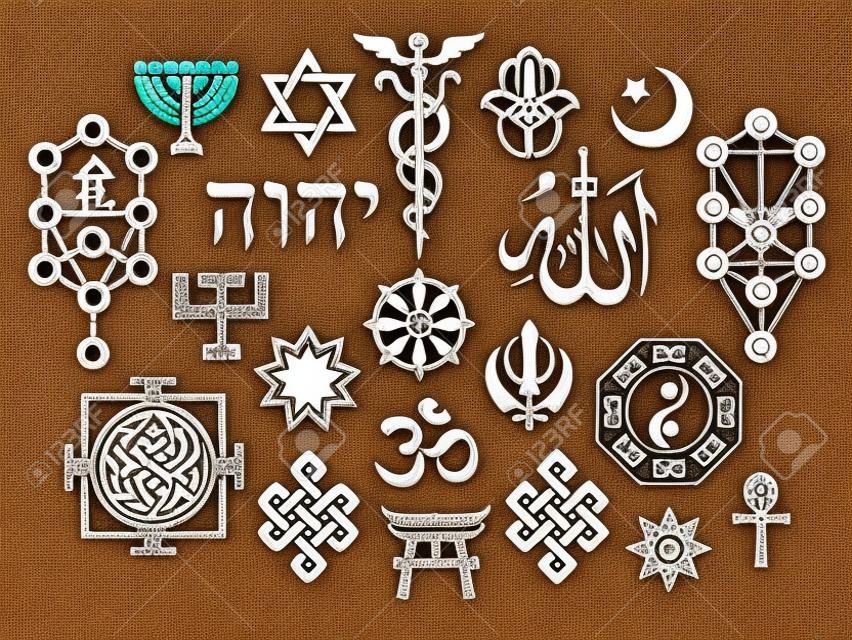 Mystique simboli impostare VI. Oriental sacrale simboli religiosi