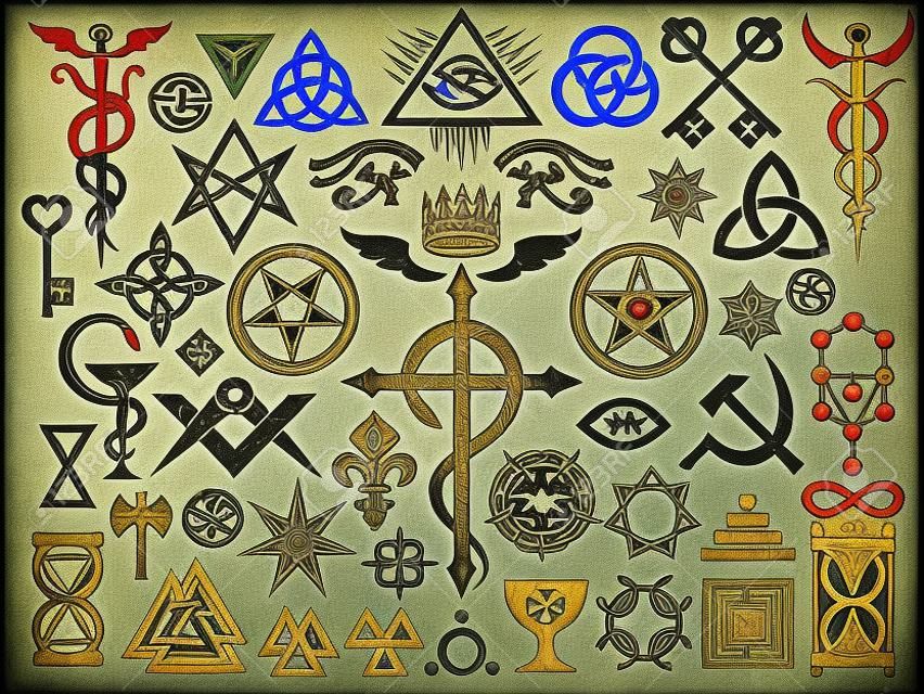 Medievale occulti Segni e magia francobolli, sigilli, serrature, nodi. simboli mistici (problema Revisited: Imposta origine)