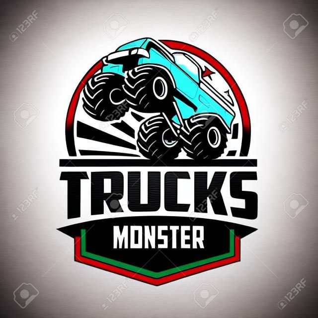 Monster Truck Logo Vector Isolated