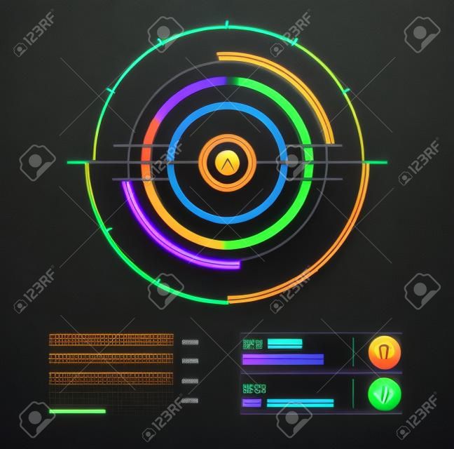 Radar interface UI future design graphic illustration 