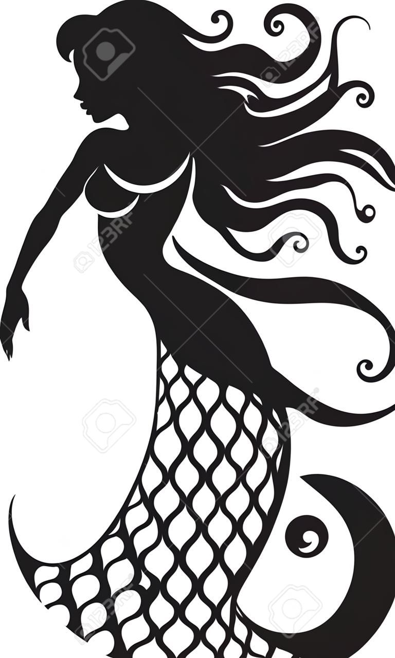 Luminous Lagoon Vector Mermaid Design Eclipse Enchantment Black Mermaid Symbol
