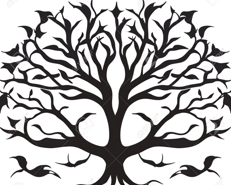 Serene Canopy Tree Black Vector Emblem Tranquil Woods Black Vector Tree Symbol