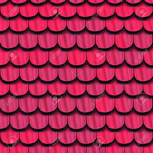 Мультфильм Красной деревянная старой кровельная Черепица Бесшовного фон, коллекция текстуры