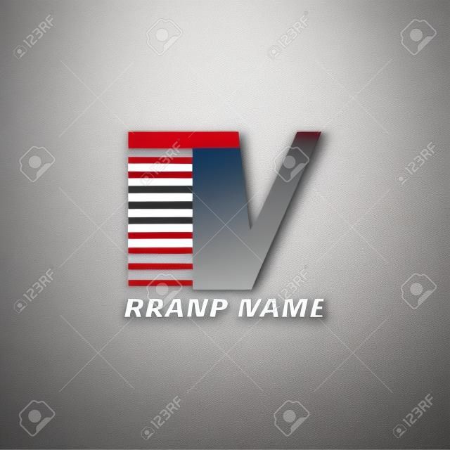 letter V stripes professional corporate initials vector logo design