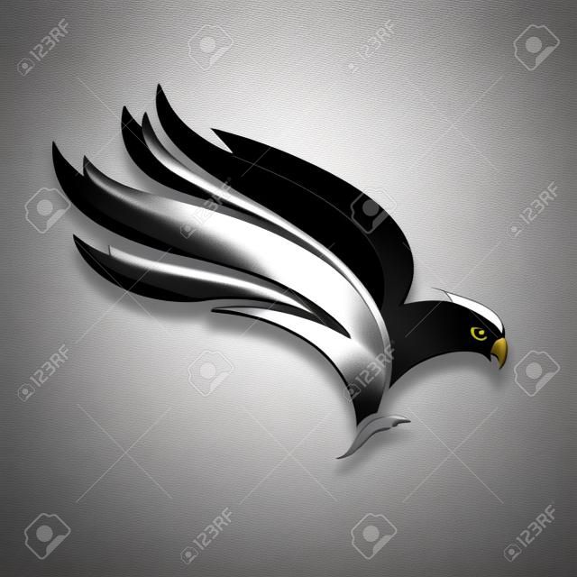 Emblema dell'Aquila, logo del falco, insegne del falco, modello di vettore