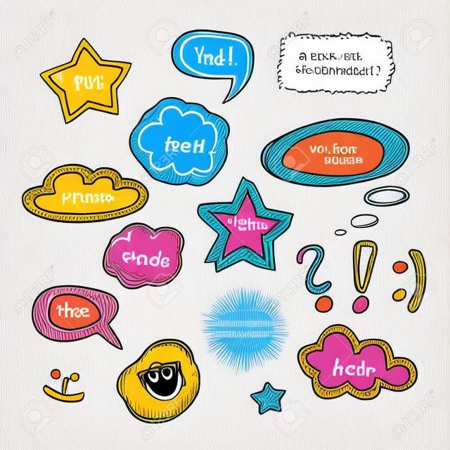Collection of  Hand Drawn Speech And Thought Bubbles -  Vector Background