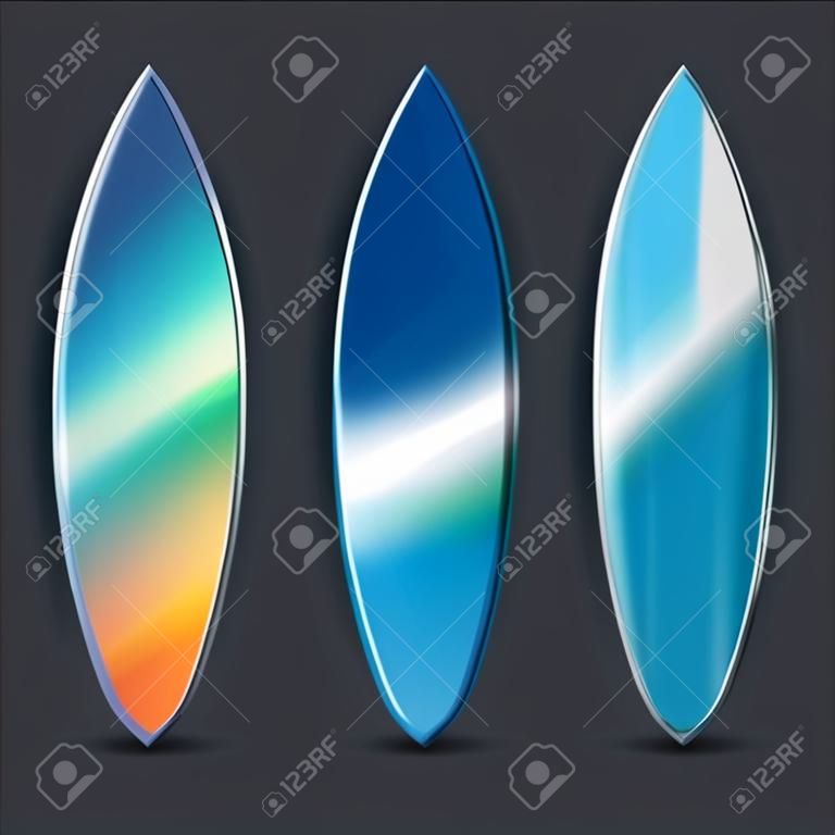 Vector Surfboards Design with Colorful Abstract Blurred Pattern