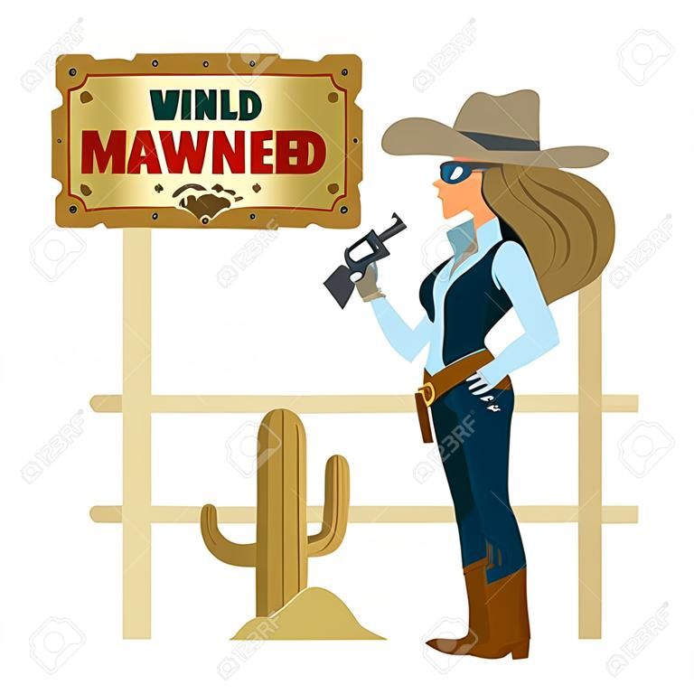 Gold-mining, and considering its future plans. wild West. Cartoon vector illustration. Flat style. Isolated on white background