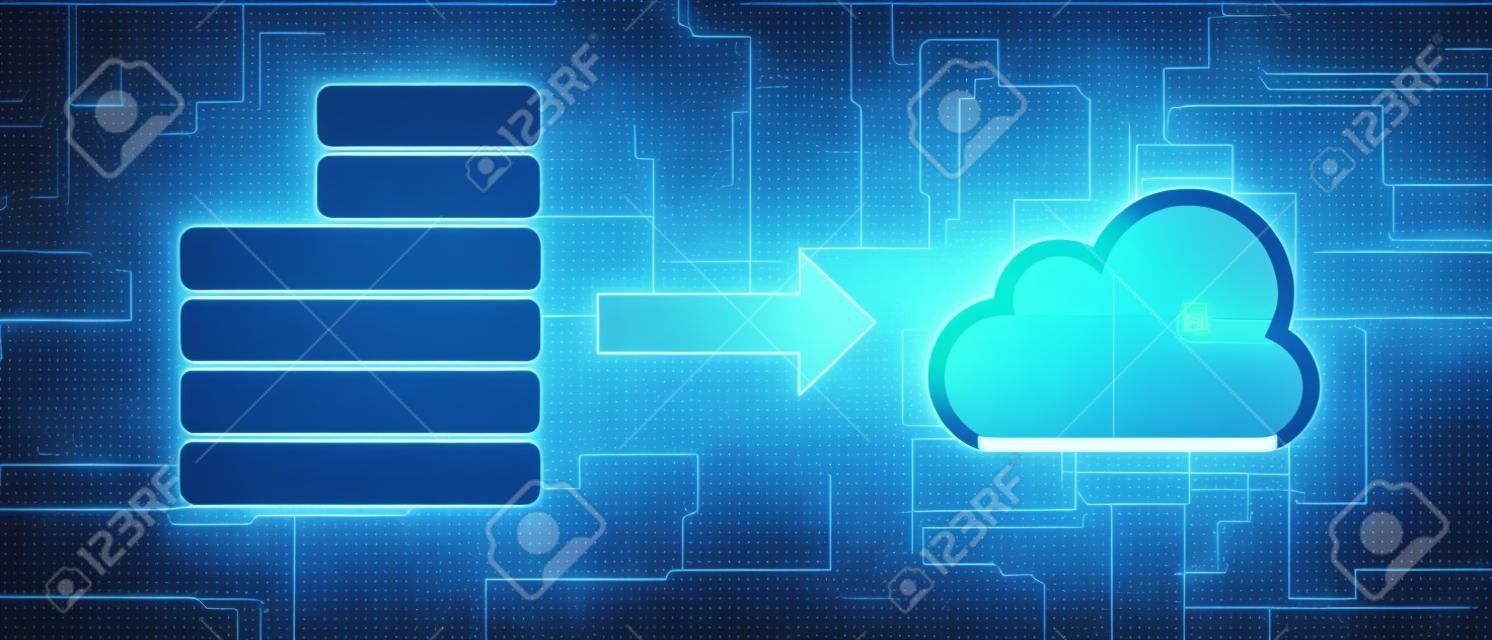 servermigratie naar de cloud-infrastructuur verplaatst gegevens naar internet