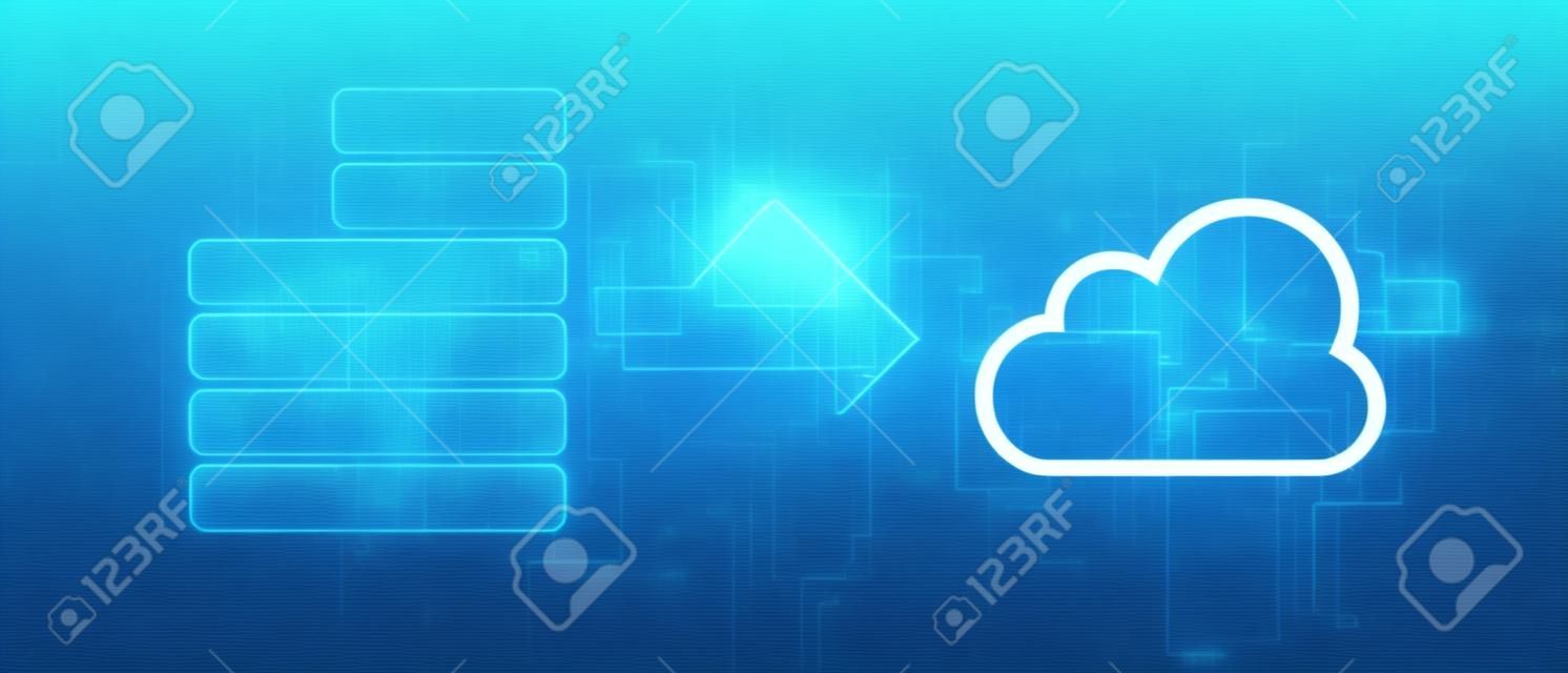 servermigratie naar de cloud-infrastructuur verplaatst gegevens naar internet