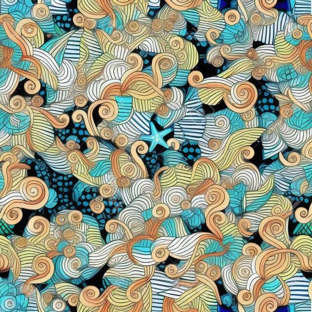 Seamless abstract pattern nautical and marine background