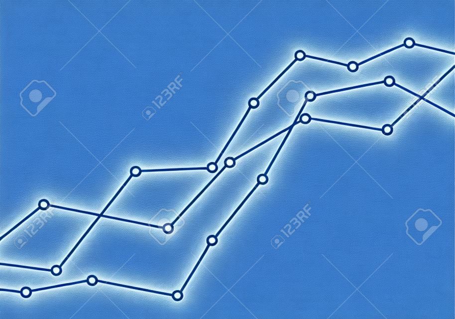 Illustration of a transparent line growing graph. Suitable as a background for a banner about stock trading and the economy. Space for your text - vector