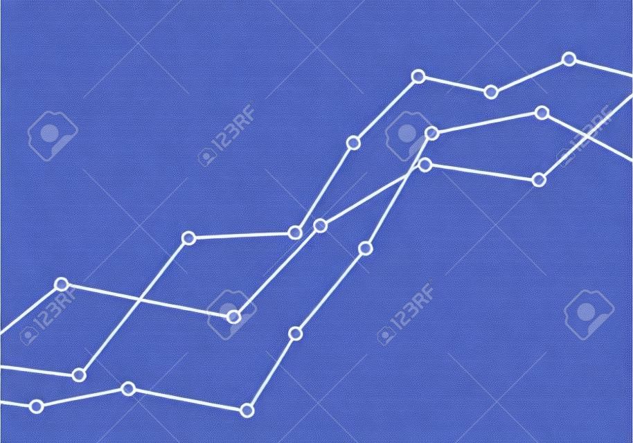 Illustration of a transparent line growing graph. Suitable as a background for a banner about stock trading and the economy. Space for your text - vector